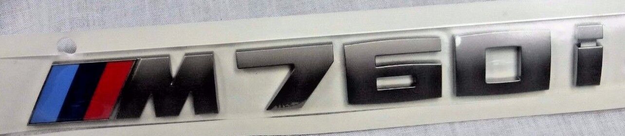 BMW OEM ///M760i Cerium Grey Tri-Color Trunk Badge Factory Sealed G12 Brand New