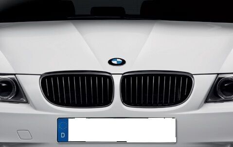 BMW OEM E90/E91 LCI 3 Series Sedan/Touring Gloss Black Front Grille Pair 2009-12