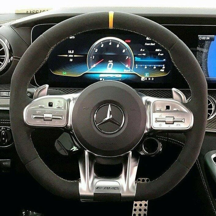Mercedes-Benz OEM C190 X290 AMG GT Microfiber Steering Wheel With Yellow Stitch