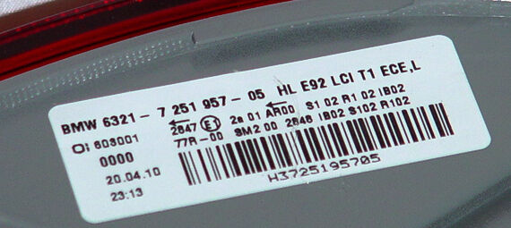 BMW E92 E93 3 Series Coupe Convertible OEM 2010-13 LCI LED Euro Taillight Pair
