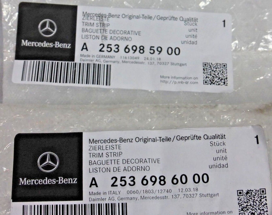 Mercedes-Benz OEM W253 GLC 63 AMG 4 Piece Silver Side Skirt Trim Kit Brand New