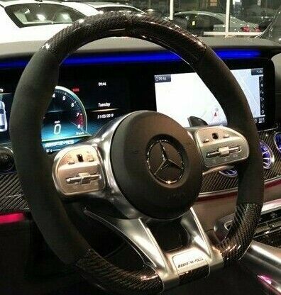 Mercedes-Benz OEM X290 AMG GT Alcantara Microfiber & Carbon Fiber Steering Wheel