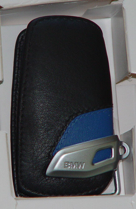 BMW Lines M Sport Leather Key Case Black & Blue F01 F02 F30 F25 F10 F07 F12 F20