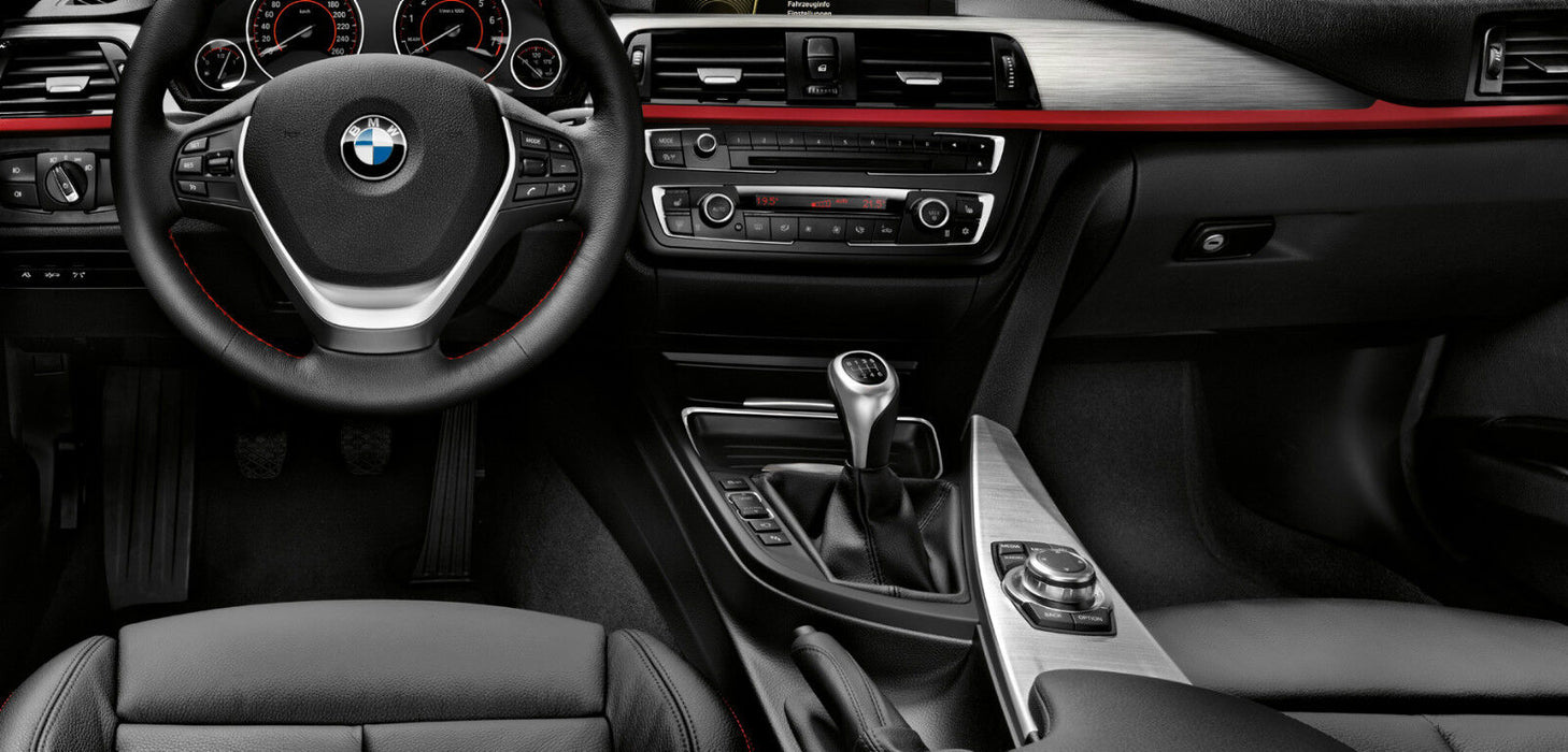 BMW OEM F30 F31 F36 3/4 Series 2012+ Brushed Aluminum With Red Interior Trim Kit