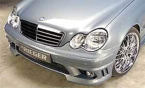 Rieger OEM W203 C Class 2001-2007 Front Sport Bumper Headlight Washers Foglamps