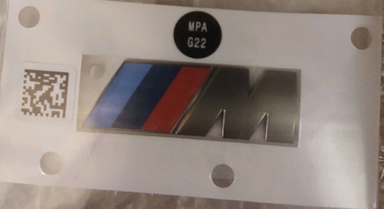 BMW OEM ///M Sport Cerium Grey Tri-Color Fender Badge Factory Sealed G22 G23 New