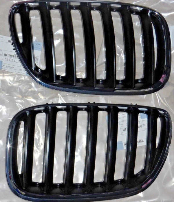 BMW OEM E53 X5 2004-2006 X5 Chrome Border With Black Slats Kidney Grille Pair