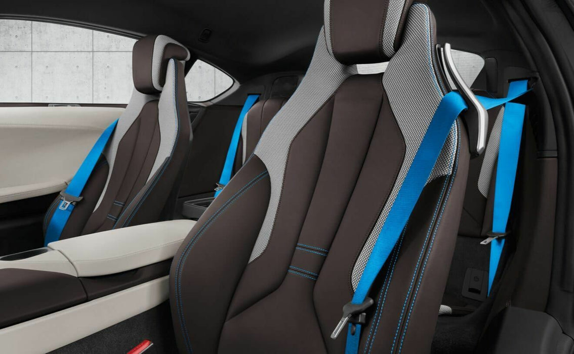 BMW OEM I12 I12 LCI i8 2014-2020 Blue Front & Rear Seat Belt Set Pair Brand New