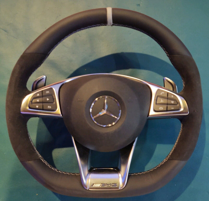 Mercedes-Benz OEM W205 W253 C253 AMG Performance White Alcantara Steering Wheel