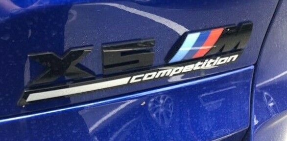 BMW OEM F95 X5 M Competition Tailgate Rear Black Emblem Badge Factory Brand New