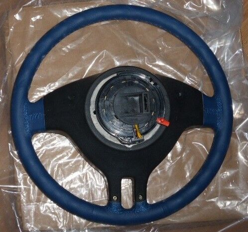 BMW Brand Genuine Sport Z3 2000-2002 Steering Wheel Topaz Blue & Chrome OEM New