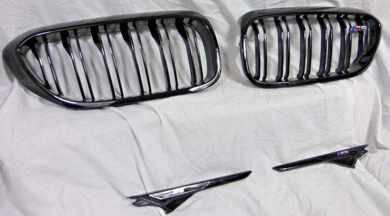 BMW Brand OEM F90 M5 2018-20 Shadow-line Gloss Black Grille & Side Vent Set New