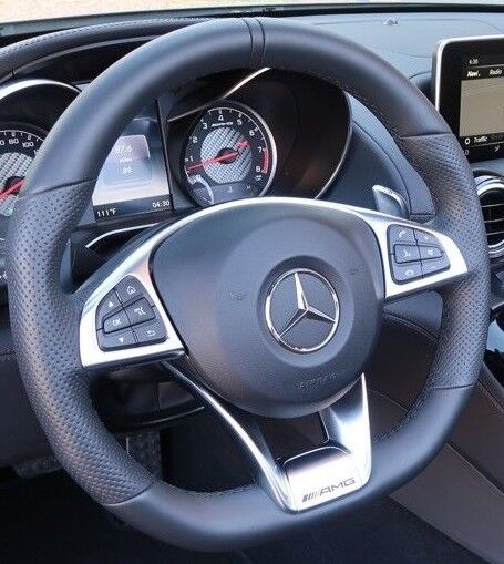 Mercedes-Benz OEM C190 AMG GT Black Perforated Nappa Leather AMG Steering Wheel