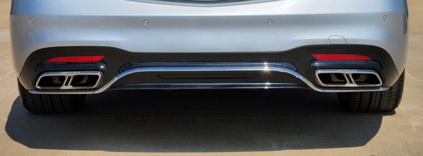 Mercedes-Benz OEM W222 S Class Sedan 2018-2020 AMG Chrome Rear Bumper Trim Set