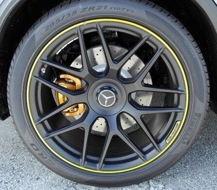 Mercedes-Benz OEM W253 GLC AMG Double 7 Spoke Wheels Black With Yellow 21" Inch