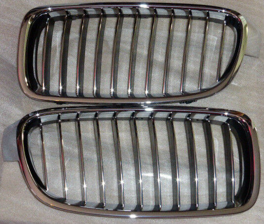 BMW Brand OEM F30 F31 3 Series Sedan Luxury-Line Full Chrome Kidney Grille Pair