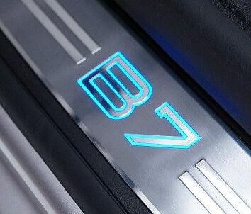 BMW F01 F02 7 Series 09-15 Alpina B7 Illuminated Blue Door Sill Tread Plates OEM