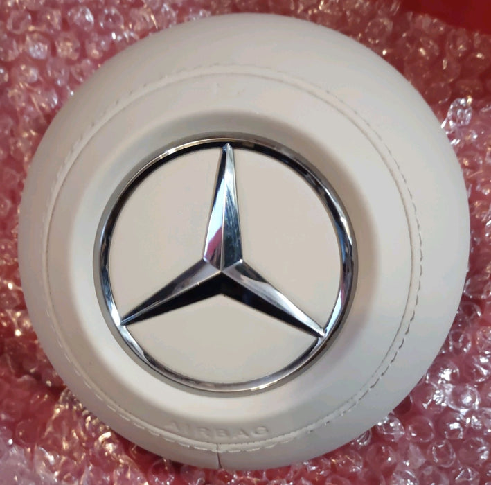 Mercedes-Benz OEM W213 W223 C238 W297 AMG Leather Steering Wheel Almond Beige